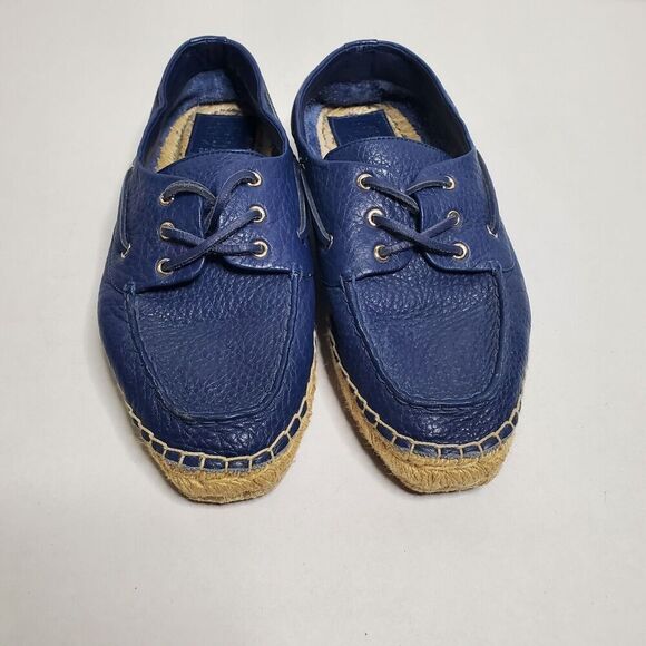 Tory Burch Skipper Boat Navy Leather Non-Slip Shoe Size 8 $296 MSRP Womens - Picture 2 of 8